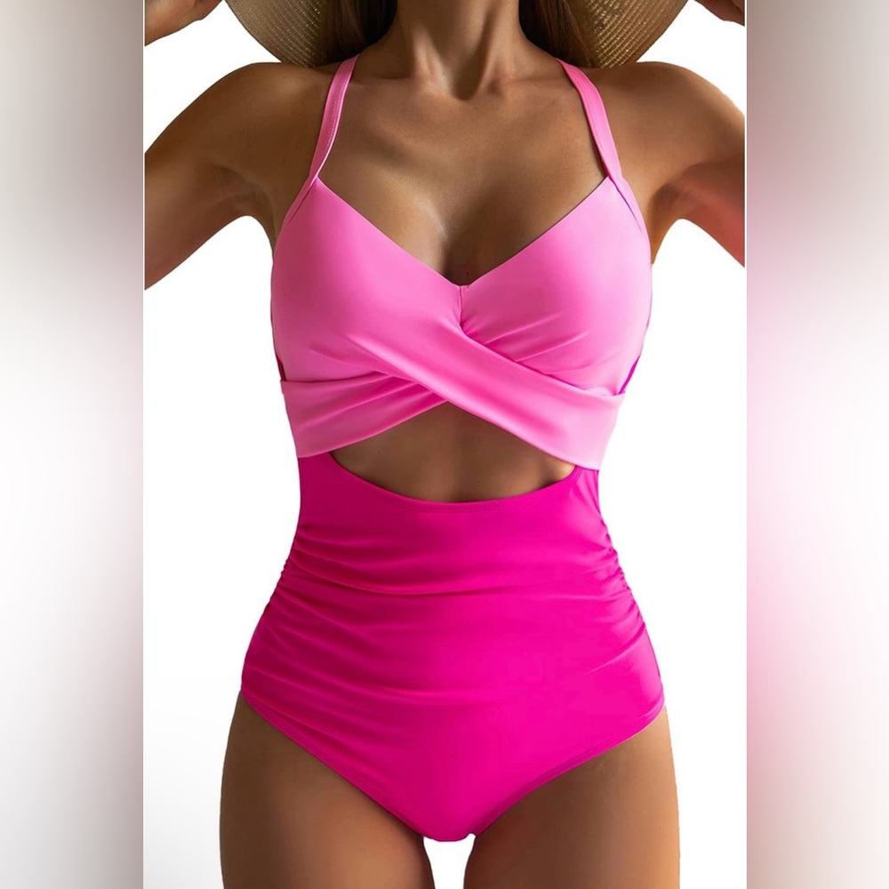 NWT Two Tone Pink One Piece Swimsuit